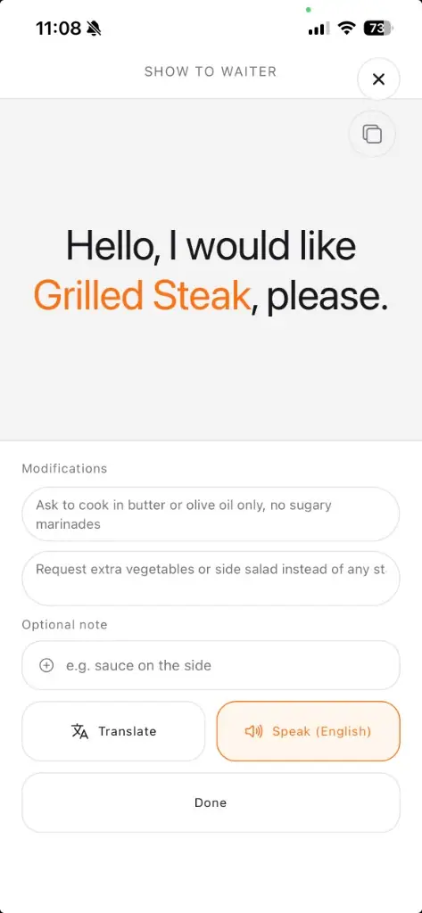 Order Sensei waiter script screenshot
